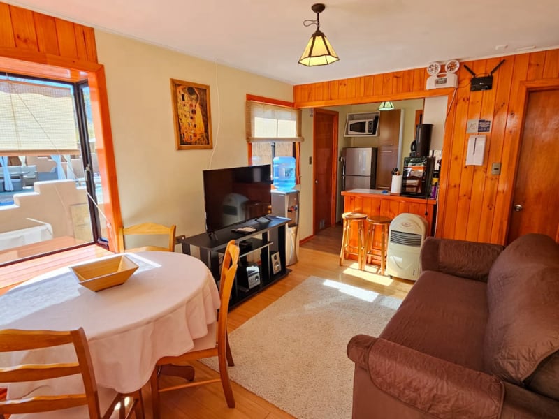 Living-dining area and kitchen