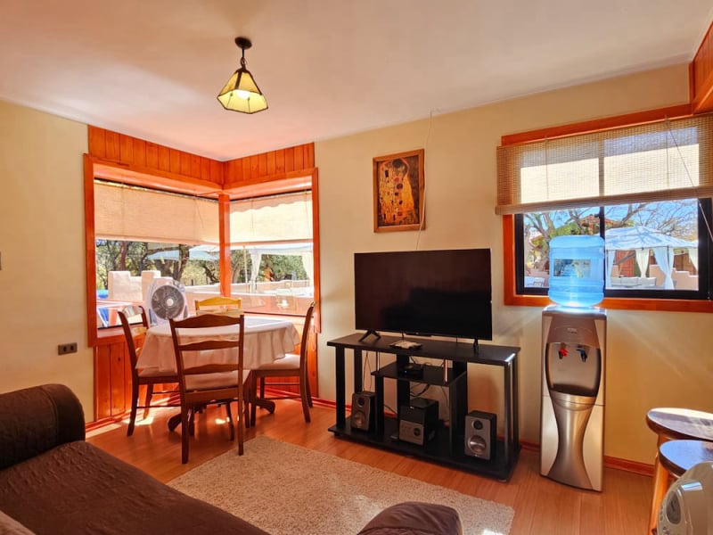 Living and dining area with TV