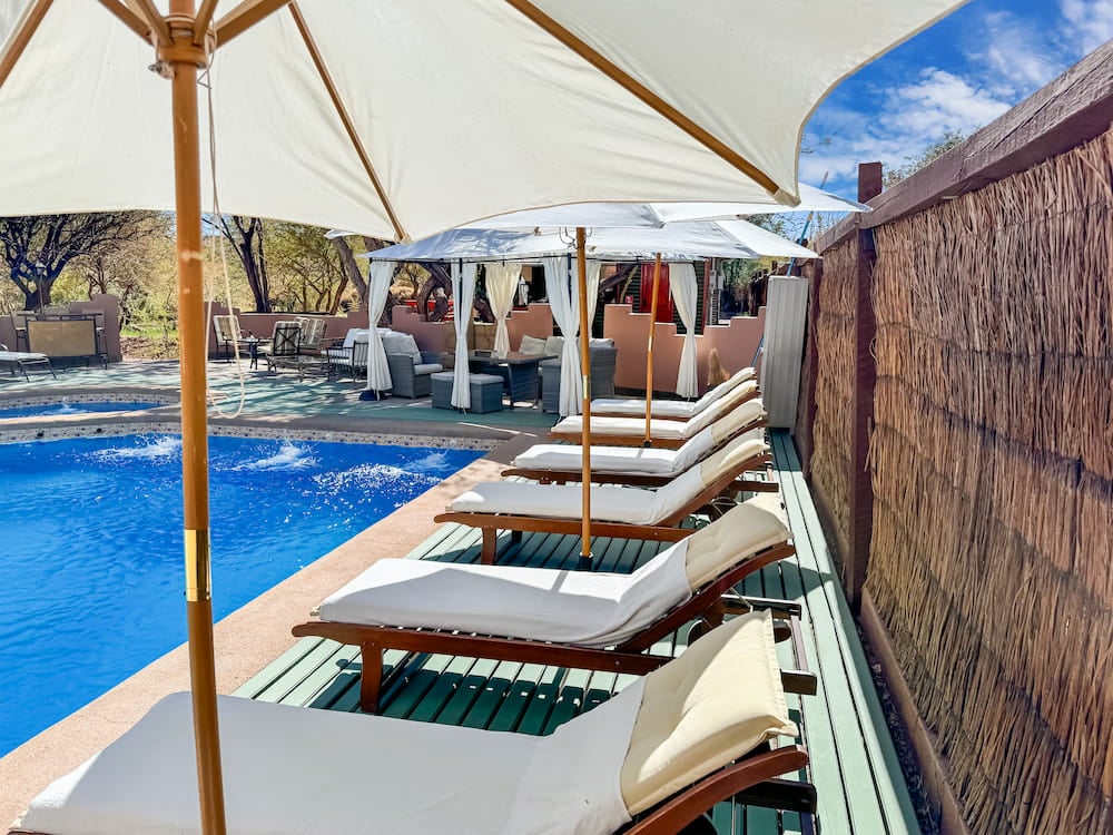 Sun loungers by the pool