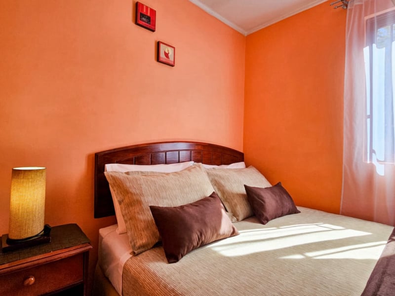 Double bed with nightstand