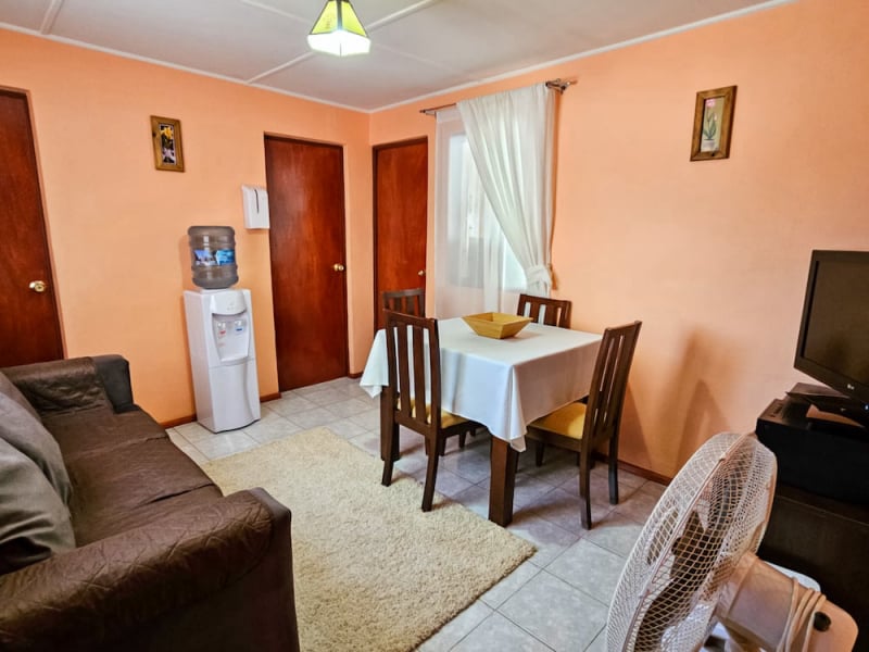 Living-dining area with water dispenser