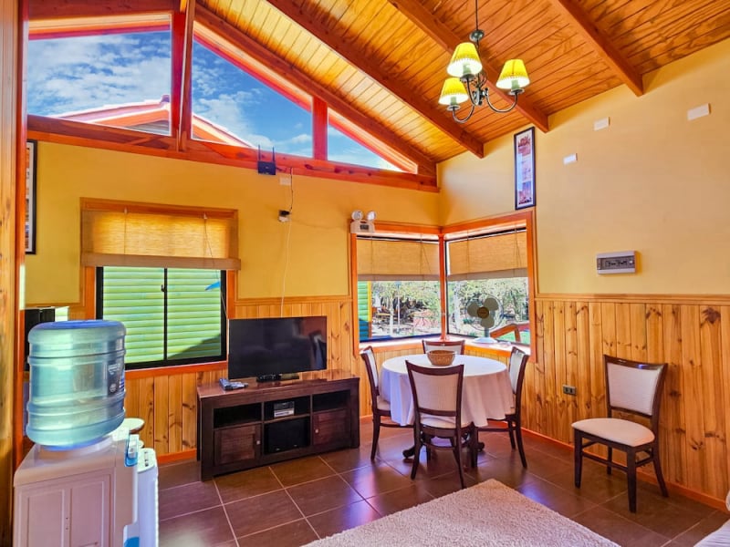 Living and dining area with TV
