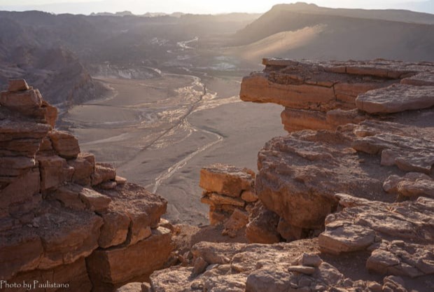 Rock walls and sandy floor of Valle de Marte (Mars Valley)